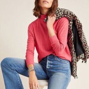 ANTHROPOLOGIE Eri + Ali Fiona Tunic Rose Sweater Women's Size Medium M